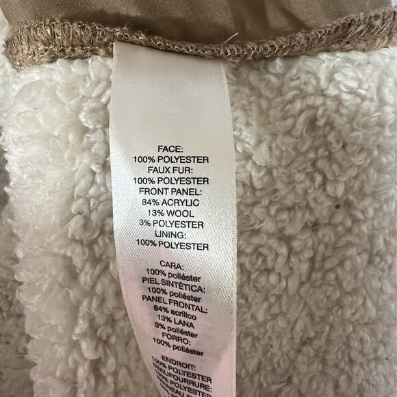 Chicos Faux Suede Sherpa Vest Size 2 Large Brown Sleeveless‎ - Picture 6 of 6